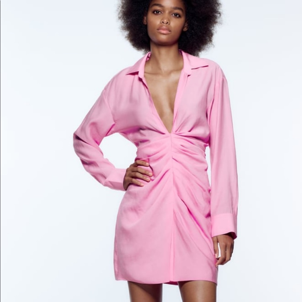 Zara white draped dress (not pink) - moving / selling ASAP!